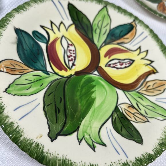 5 Peasant Village Southern Potteries Underglaze Fruit Dinner Plates Italy - Picture 6 of 16